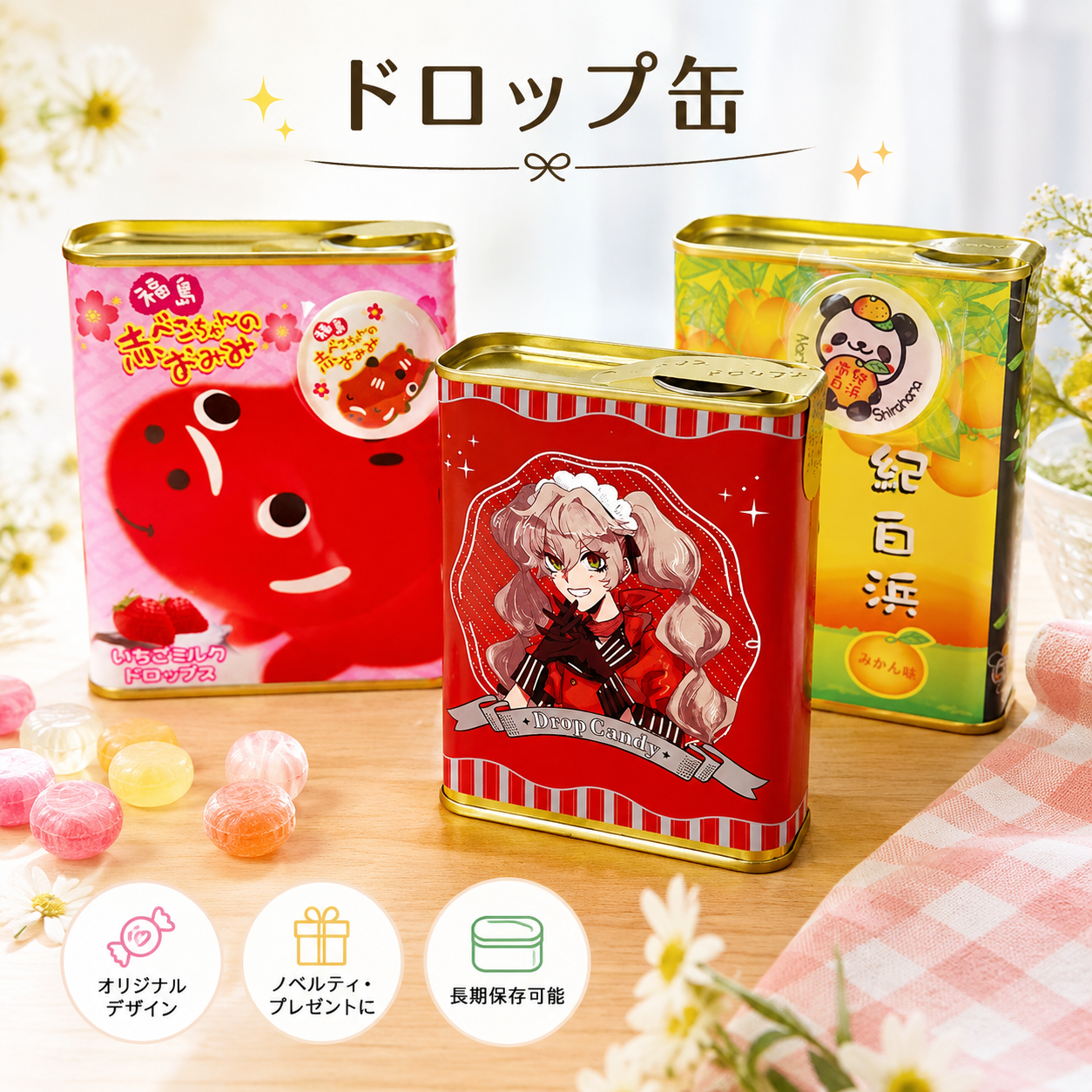 オリジナル　ドロップ缶